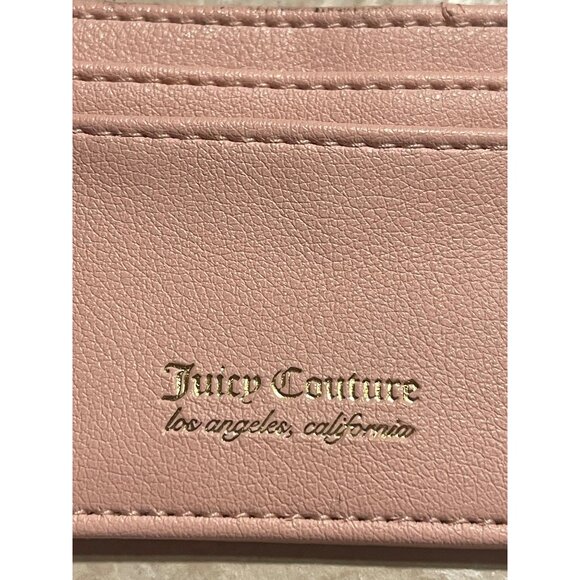 Juicy Couture Pink Card Holder Wallet With Gold Logo Detailing& "J"Charm Keyring - Picture 2 of 11